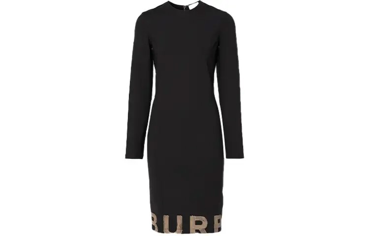 Burberry женское платье с длинными рукавами, цвет Black