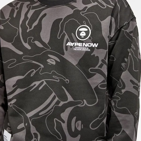 Камуфляжный спортивный костюм с силиконовым значком AAPE by A Bathing Ape Now, черный