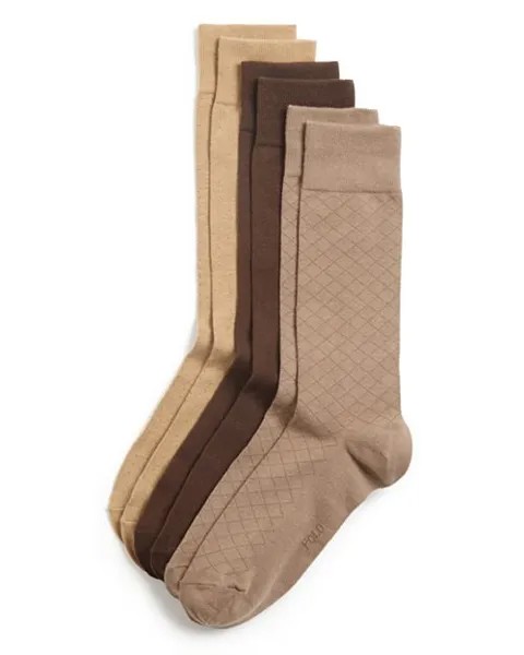 Классические носки в ассортименте, 3 шт. Polo Ralph Lauren, цвет Tan/Beige