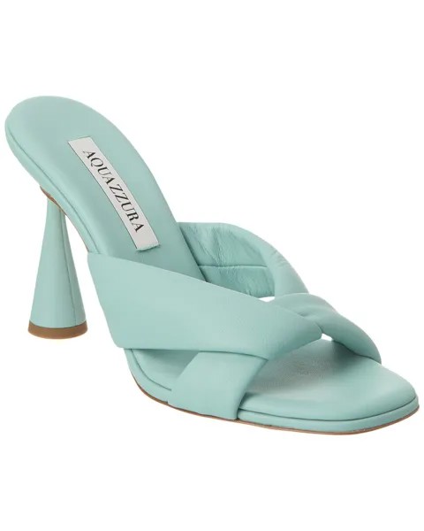 Кожаные мюли Aquazzura Amore 95, зеленый