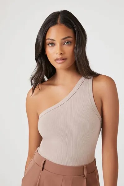 Боди в рубчик на одно плечо Forever 21