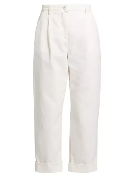 Хлопковые укороченные брюки Etro, белый