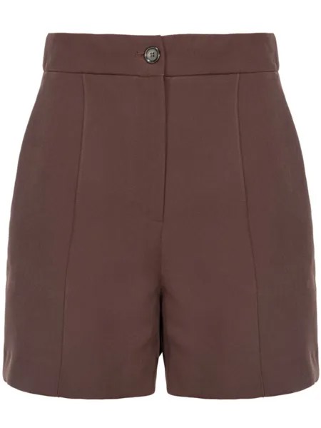 PINKO шорты с завышенной талией, коричневый