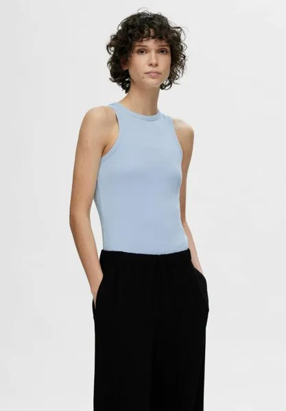 Топ ANNA O-NECK Selected Femme, цвет cashmere blue