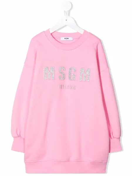 MSGM Kids платье-толстовка с логотипом