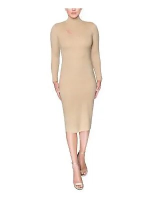 RACHEL RACHEL ROY Женское трикотажное платье на молнии с длинным рукавом и высоким вырезом миди, вечернее