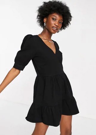Джинсовое платье макси черного цвета Miss Selfridge-Черный цвет