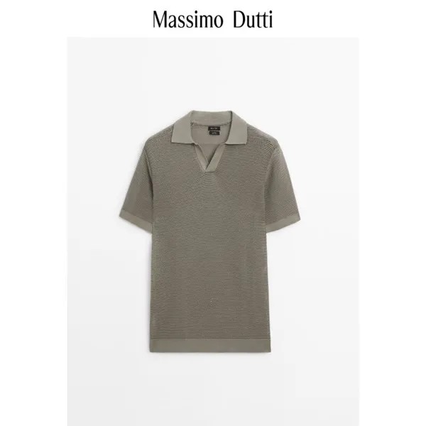 Рубашка мужская Massimo Dutti с короткими рукавами, темно-серый