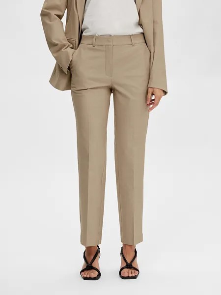 Брюки SELECTED FEMME Chino Eliana, бежевый