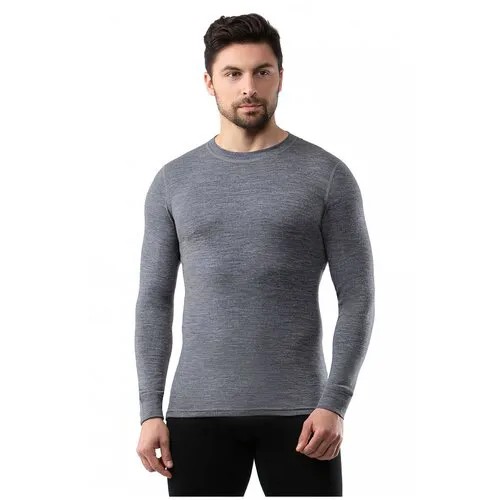 Norveg Soft Футболка мужская с длинным рукавом Woolmark, Серый меланж 15SM1RLRU / XL