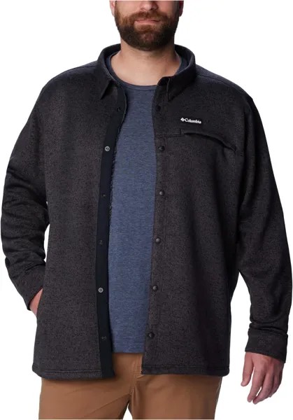 Куртка Big & Tall Sweater Weather Shirt Jacket Columbia, цвет Black Heather