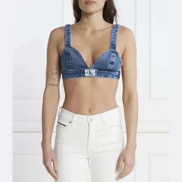 Укороченный топ джинсовая ткань Calvin Klein, синий