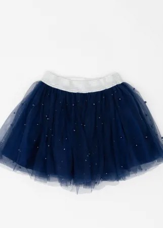 Синяя юбка с сеткой Button Blue