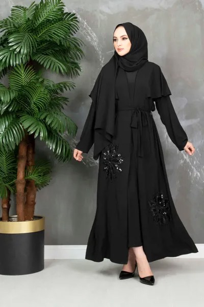 Черная искусственная накидка Дубай 2022 роскошный из Турции женский кафтан для одежды хиджаб кимоно марокканское