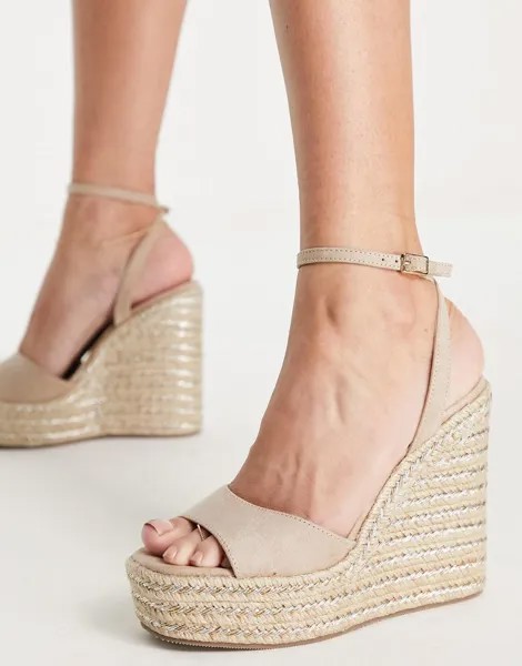 Бежевые эспадрильи на танкетке ASOS DESIGN Tasha