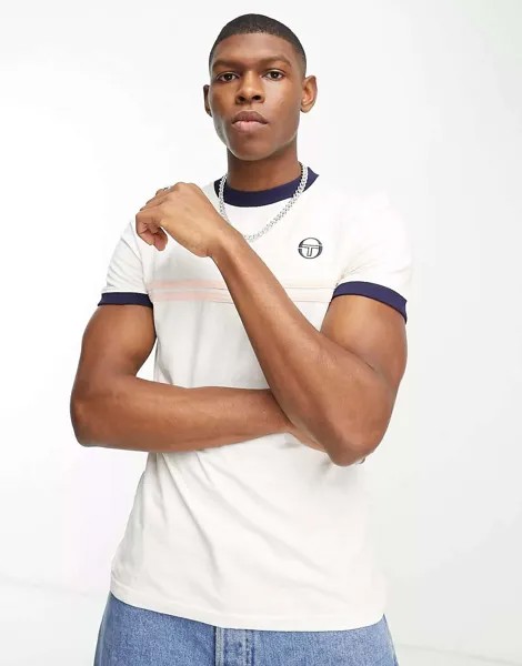 Кремовая футболка Sergio Tacchini Supermac с полоской на груди