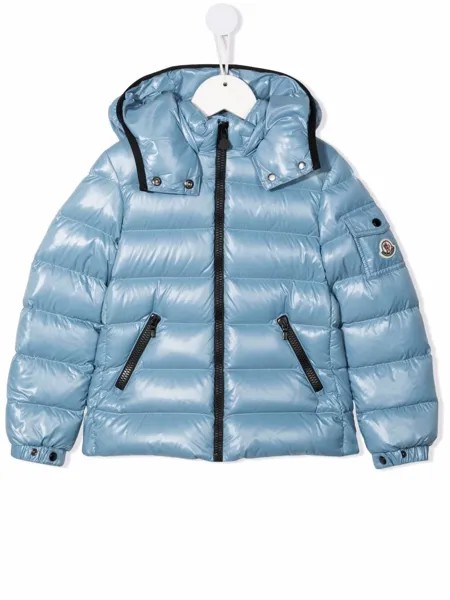 Moncler Enfant пуховик с нашивкой-логотипом