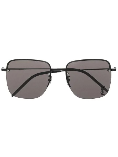 Saint Laurent Eyewear солнцезащитные очки SL312M в квадратной оправе с монограммой