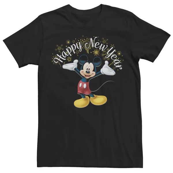 Мужская новогодняя футболка с портретом Микки Мауса Disney Happy New Year Licensed Character