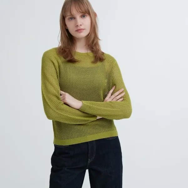 Джемпер Uniqlo Knit Seamless, зеленый