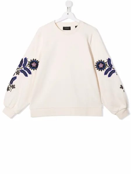 Scotch & Soda Kids толстовка с цветочной вышивкой