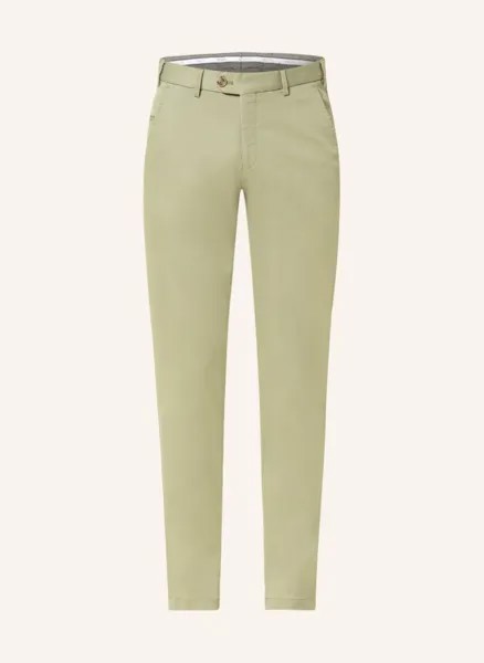 Брюки чино HILTL Extra Slim Fit, зеленый