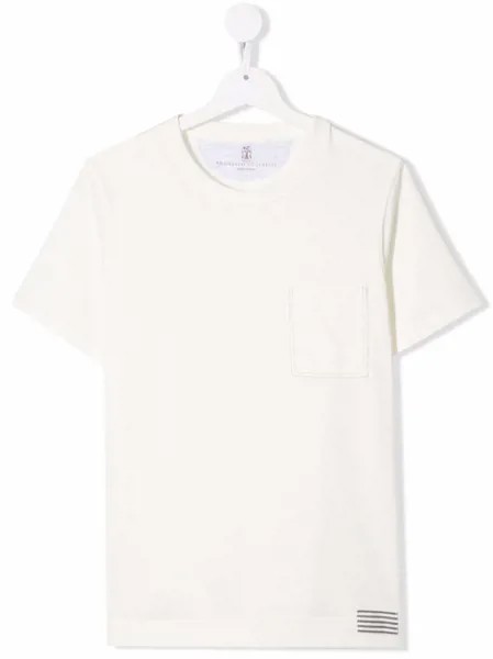Brunello Cucinelli Kids футболка с нагрудным карманом