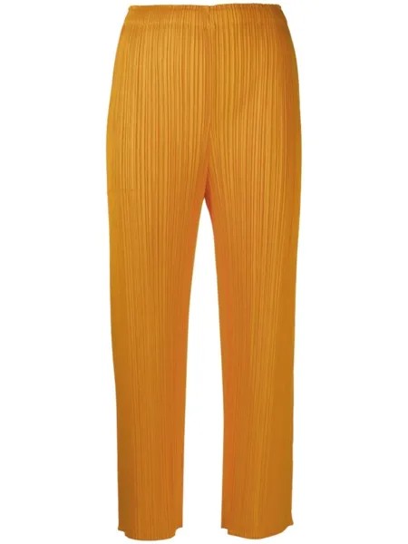 Pleats Please Issey Miyake укороченные плиссированные брюки, оранжевый