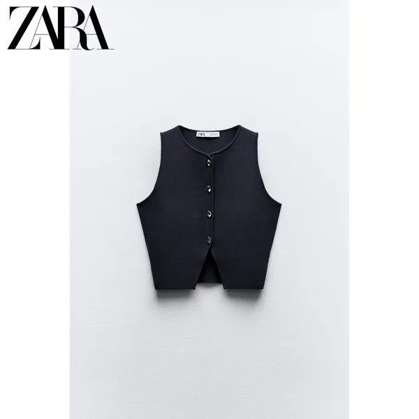 Топ короткий женский Zara, синий