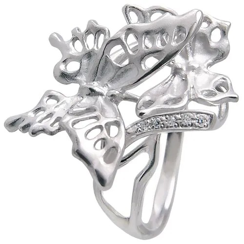 Кольцо Альдзена Ванесса К-25024, серебро, 925 проба, родирование, фианит, размер 16.5, серебряный
