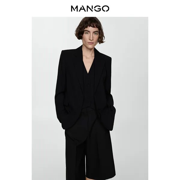 Женский пиджак Mango с плоскими лацканами, белый