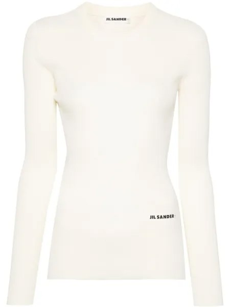 Jil Sander джемпер с логотипом, белый