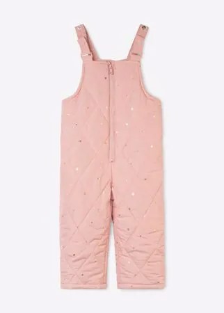 Розовый утеплённый комбинезон со звёздочками для девочки Gloria Jeans