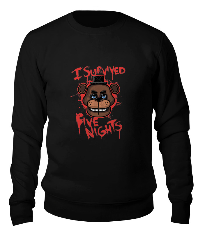Свитшот унисекс Printio Пять ночей у фредди (five nights at freddy’s) черный XS
