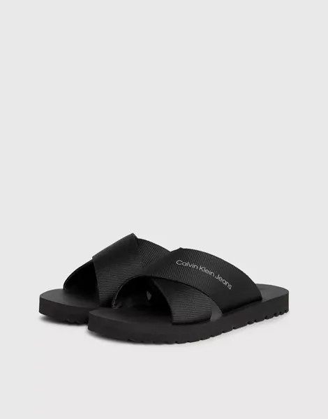 Черные сандалии с ремешками Calvin Klein