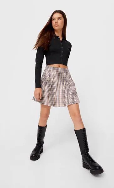 Stradivarius Кардиган С Воротником Поло Черный Xl