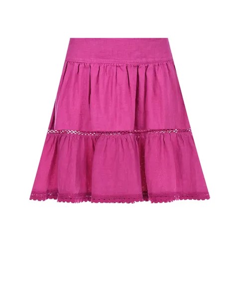 Льняная юбка цвета фуксии Arc-en-ciel детская