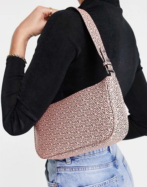 Розовая сумка на плечо с логотипом Becksondergaard-Розовый цвет