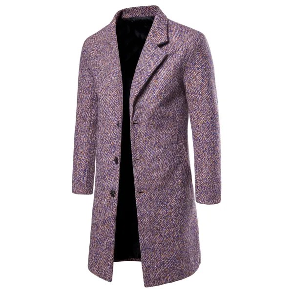 2023 зимнее шерстяное длинное мужское теплое Черное пальто в деловом стиле мужская стильная шерстяная куртка парка Мужское пальто