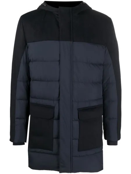 Corneliani пуховик с потайной застежкой, синий