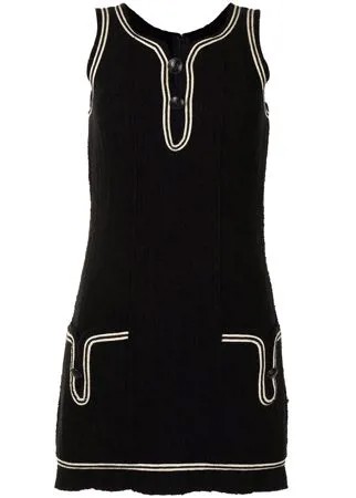 Chanel Pre-Owned короткое платье 2007-го года с контрастной отделкой