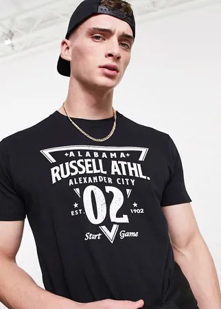 Черная футболка с круглым вырезом Russell Athletic-Черный цвет