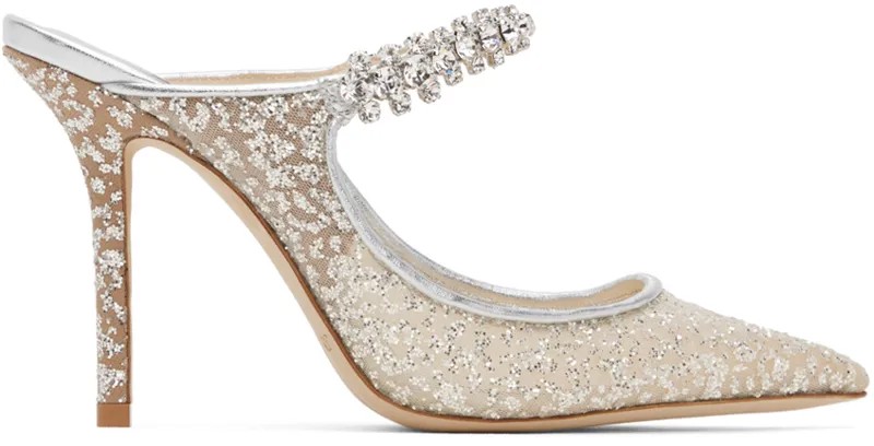 Серебряные туфли-мофели Bing 100 Jimmy Choo