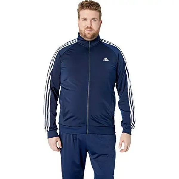 Мужская спортивная футболка Adidas Essentials с 3 полосками 4XLT, трикотажная спортивная футболка Legend, синяя/белая