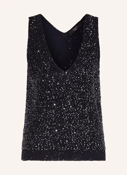 Топ нарва с пайетками Weekend Max Mara, синий