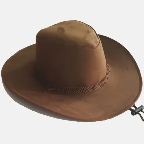 Мужская ковбойская шляпа из замши с широкими полями в стиле вестерн Rope Rider