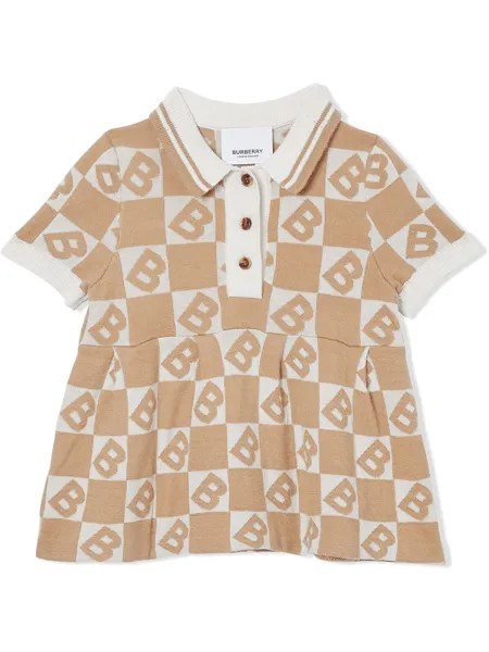 Burberry Kids платье с воротником-поло и логотипом B