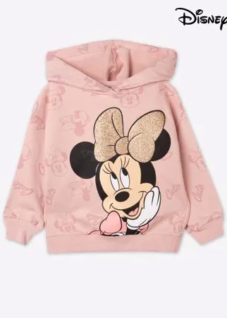 Розовое худи oversize с принтом Disney для девочки Gloria Jeans