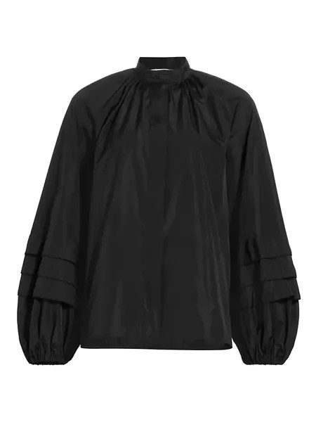 Блуза Marco из шелковой смеси с объемными рукавами Max Mara, черный