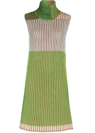 Eckhaus Latta вязаное платье мини в стиле колор-блок